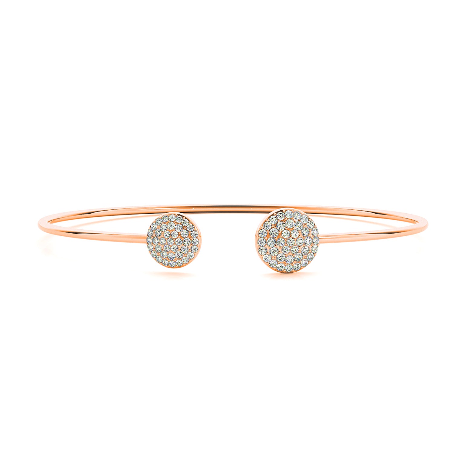 Cluster 0.50 ctw Round Diamond Cuff Bangle Bracelet-VIRABYANI